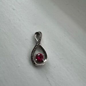 Ruby and White Sapphire Pendant